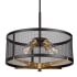 Forte Lighting Takoma 4 Light 23" Wide Cage Pendant Black and Soft Gold