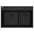Franke Maris 33" Drop In Low Divide Double Basin Granite Kitchen Sink Matte Black