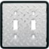 Franklin Brass Diamond Plate Double Toggle Switch Wall Plate Polished Chrome