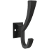 Franklin Brass Classic Edge 1 Inch Wide Coat and Hat Hook - Pack of 4 Matte Black