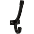 Franklin Brass Modern Angled 1-9/16 Inch Wide Coat and Hat Hook - Pack of 5 Matte Black