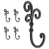 Franklin Brass Franklin Brass Curlique 5-3/5 in. Single Wall Hooks (5-Pack) Matte Black