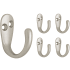 Franklin Brass Franklin Brass 1-7/10 in. Single Prong Wall Hooks (5-Pack) Matte Nickel