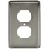 Franklin Brass Stamped Steel Round Single Duplex Outlet Wall Plate Brushed Nickel