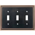 Franklin Brass Classic Beaded Triple Toggle Switch Wall Plate Bronze with Copper Hightlights