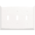 Franklin Brass Soft Modern Square Triple Toggle Switch Outlet - Pack of 2 Pure White