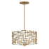 Fredrick Ramond Farrah 16" Wide Single Pendant with White Fabric Shade Burnished Gold