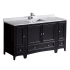 Fresca Oxford 60" Free Standing Vanity Set with Wood Cabinet, Quartz Vanity Top, and Single Undermount Sink Espresso