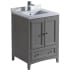 Fresca Oxford 24" Free Standing Vanity Set with Wood Cabinet, Quartz Vanity Top, and Single Undermount Sink Gray