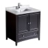Fresca Oxford 30" Free Standing Vanity Set with Wood Cabinet, Quartz Vanity Top, and Single Undermount Sink Espresso