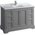 Fresca Windsor 48" Free Standing Single Basin Vanity Set with Wood Cabinet and Quartz Vanity Top - Less Faucet and Drain Assembly Gray (Textured) / Countertop White