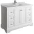 Fresca Windsor 48" Free Standing Single Basin Vanity Set with Wood Cabinet and Quartz Vanity Top - Less Faucet and Drain Assembly Matte White / Countertop White