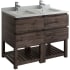 Fresca Formosa 48" Free Standing Double Basin Vanity Set with Cabinet and Quartz Vanity Top Acacia Wood / Countertop White