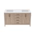 Fresca Silas 60" Free Standing Double Basin Vanity Set with Cabinet and Quartz Vanity Top Vanilla Oak