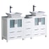 Fresca Torino 60" Free Standing Double Basin Vanity Set with Engineered Wood Cabinet, Ceramic Vanity Top, and Dual Vessel Sinks White