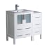 Fresca Torino 36" Free Standing Single Vanity Set with Engineered Wood Cabinet and Ceramic Vanity Top - Less Faucet White