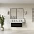 Fresca Mezzo 48" Wall Mounted Double Basin Vanity Set with Cabinet and Acrylic Vanity Top Black