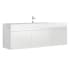 Fresca Mezzo 60" Wall Mounted Single Basin Vanity Set with Wood Cabinet and Stone Vanity Top White