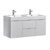 Fresca Valencia 48" Wall Mounted / Floating Double Vanity Set with Wood Cabinet and Acrylic Vanity Top Glossy White