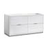 Fresca Valencia 60" Double Free Standing Vanity Cabinet Only - Less Vanity Top Glossy White