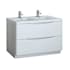 Fresca Tuscany 48" Free Standing Double Basin Vanity Set with Cabinet and Acrylic Vanity Top Glossy White