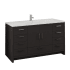 Fresca Imperia 60" Free Standing Single Basin Vanity Set with MDF Cabinet and Acrylic Vanity Top Dark Gray Oak