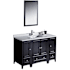 Fresca Oxford 48" Free Standing Single Basin Vanity Set with Cabinet, Quartz Vanity Top, and Framed Mirror Espresso