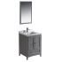 Fresca Oxford 24" Free Standing Single Vanity Set with MDF Cabinet, Quartz Vanity Top, Framed Mirror and Single Hole Faucet Gray