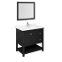 Fresca Manchester 36" Free Standing Single Basin Vanity Set with Wood Cabinet, Quartz Vanity Top, Framed Mirror, and Deck Mounted Faucet Black