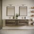Fresca Formosa 72" Wall Mounted Double Basin Vanity Set with Cabinet, Quartz Vanity Top, and Framed Mirror Acacia Wood