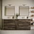 Fresca Formosa 84" Free Standing Double Basin Vanity Set with Cabinet, Quartz Vanity Top, and Framed Mirror Acacia Wood