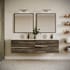 Fresca Formosa 72" Wall Mounted Double Basin Vanity Set with Cabinet, Quartz Vanity Top, and Framed Mirror Acacia Wood