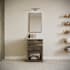 Fresca Formosa 24" Free Standing Single Basin Vanity Set with Cabinet, Quartz Vanity Top, and Framed Mirror Acacia Wood