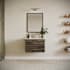Fresca Formosa 30" Wall Mounted Single Basin Vanity Set with Cabinet, Quartz Vanity Top, and Framed Mirror Acacia Wood