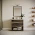 Fresca Formosa 36" Free Standing Single Basin Vanity Set with Cabinet, Quartz Vanity Top, and Framed Mirror Acacia Wood