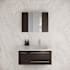 Fresca Lucera 36" Wall Mounted Single Basin Vanity Set with Cabinet, Quartz Vanity Top, Medicine Cabinet, and Right Offset Rectangular Sink Espresso