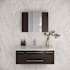 Fresca Lucera 42" Wall Mounted Single Basin Vanity Set with Cabinet, Quartz Vanity Top, and Mirrored Medicine Cabinet Espresso