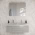 Fresca Lucera 48" Wall Mounted Double Basin Vanity Set with Cabinet, Quartz Vanity Top, and Medicine Cabinet Gray