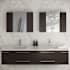 Fresca Lucera 72" Wall Mounted Double Basin Vanity Set with Cabinet, Quartz Vanity Top, and Medicine Cabinets Espresso