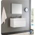 Fresca Mezzo 35-2/5" Wall Mounted Single Basin Vanity Set with Cabinet, Acrylic Vanity Top, Medicine Cabinet, and Single Hole Faucet White
