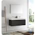 Fresca Mezzo 48" Wall Mounted Double Basin Vanity Set with Cabinet, Acrylic Vanity Top, and Medicine Cabinet Black