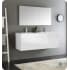 Fresca Mezzo 60" Wall Mounted Double Basin Vanity Set with Cabinet, Acrylic Vanity Top, Medicine Cabinet, and Single Hole Faucet White