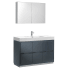 Fresca Valencia 48" Single Vanity Set with Wood Cabinet and Acrylic Vanity Top - Includes 39-1/2" Medicine Cabinet Dark Slate Gray