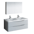 Fresca Tuscany 48" Wall Mounted Double Basin Vanity Set with Acrylic Vanity Top and Two Single Hole Faucets Glossy Gray