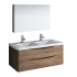 Fresca Tuscany 48" Wall Mounted Double Basin Vanity Set with Acrylic Vanity Top and Two Single Hole Faucets Rosewood