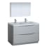 Fresca Tuscany 48" Free Standing Double Basin Vanity Set with Acrylic Vanity Top and Two Single Hole Faucets Glossy Gray