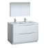 Fresca Tuscany 48" Free Standing Double Basin Vanity Set with Acrylic Vanity Top and Two Single Hole Faucets Glossy White