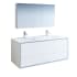 Fresca Catania 60" Wall Mounted Double Basin Vanity Set with Acrylic Vanity Top and Two Single Hole Faucets Glossy White