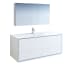 Fresca Catania 60" Wall Mounted Single Basin Vanity Set with Acrylic Vanity Top and One Single Hole Faucet Glossy White