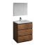 Fresca Lazzaro 30" Free Standing Single Basin Vanity Set with Acrylic Vanity Top and One Single Hole Faucet Rosewood